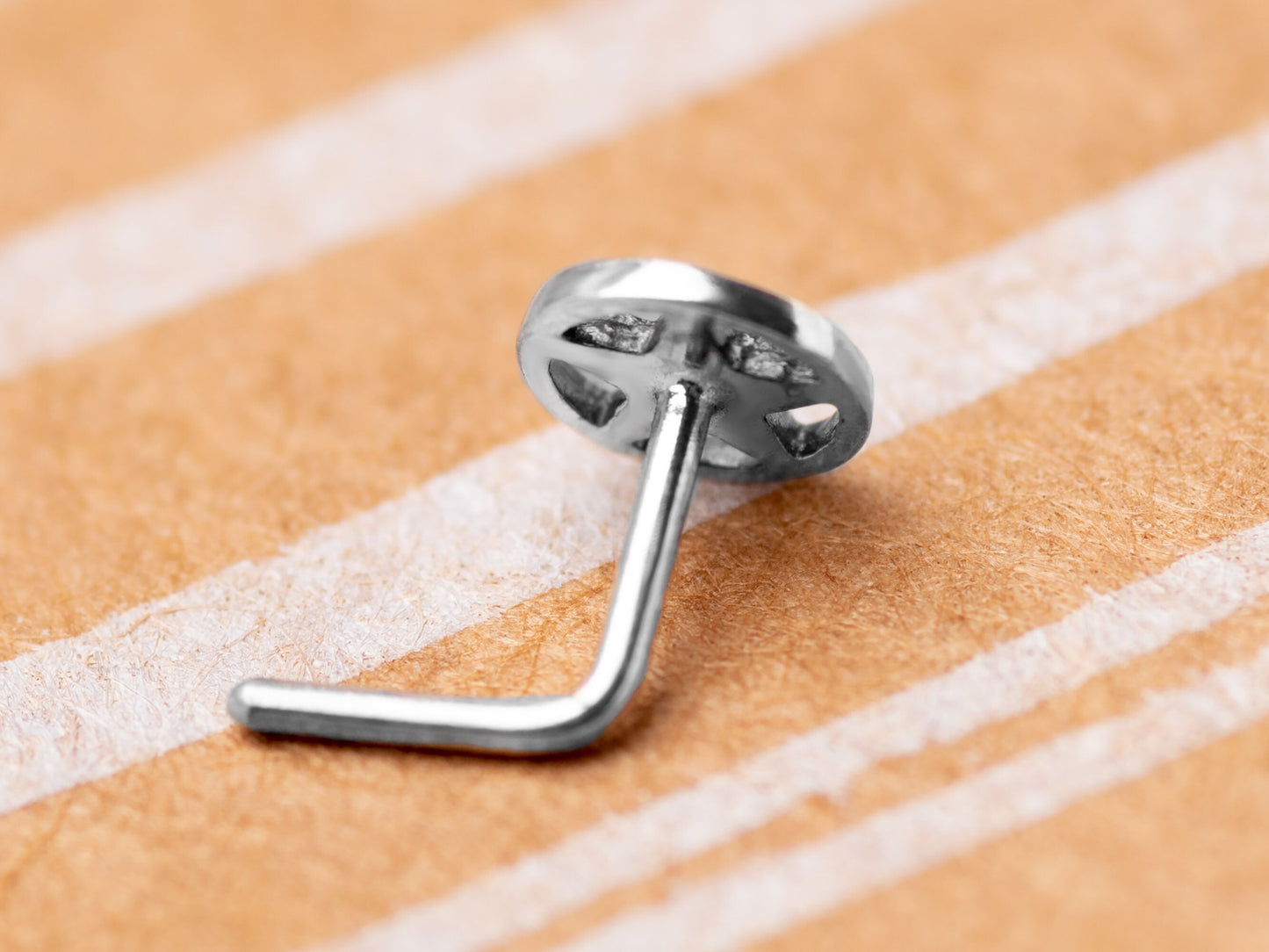 Nose stud L shape earring sterling silver