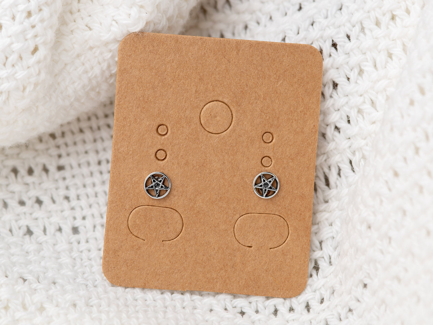 Sterling silver stud earrings pentagram star