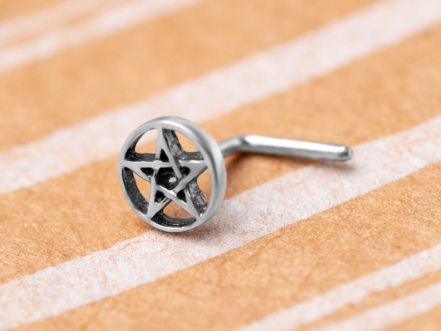 Nose stud L shape earring sterling silver