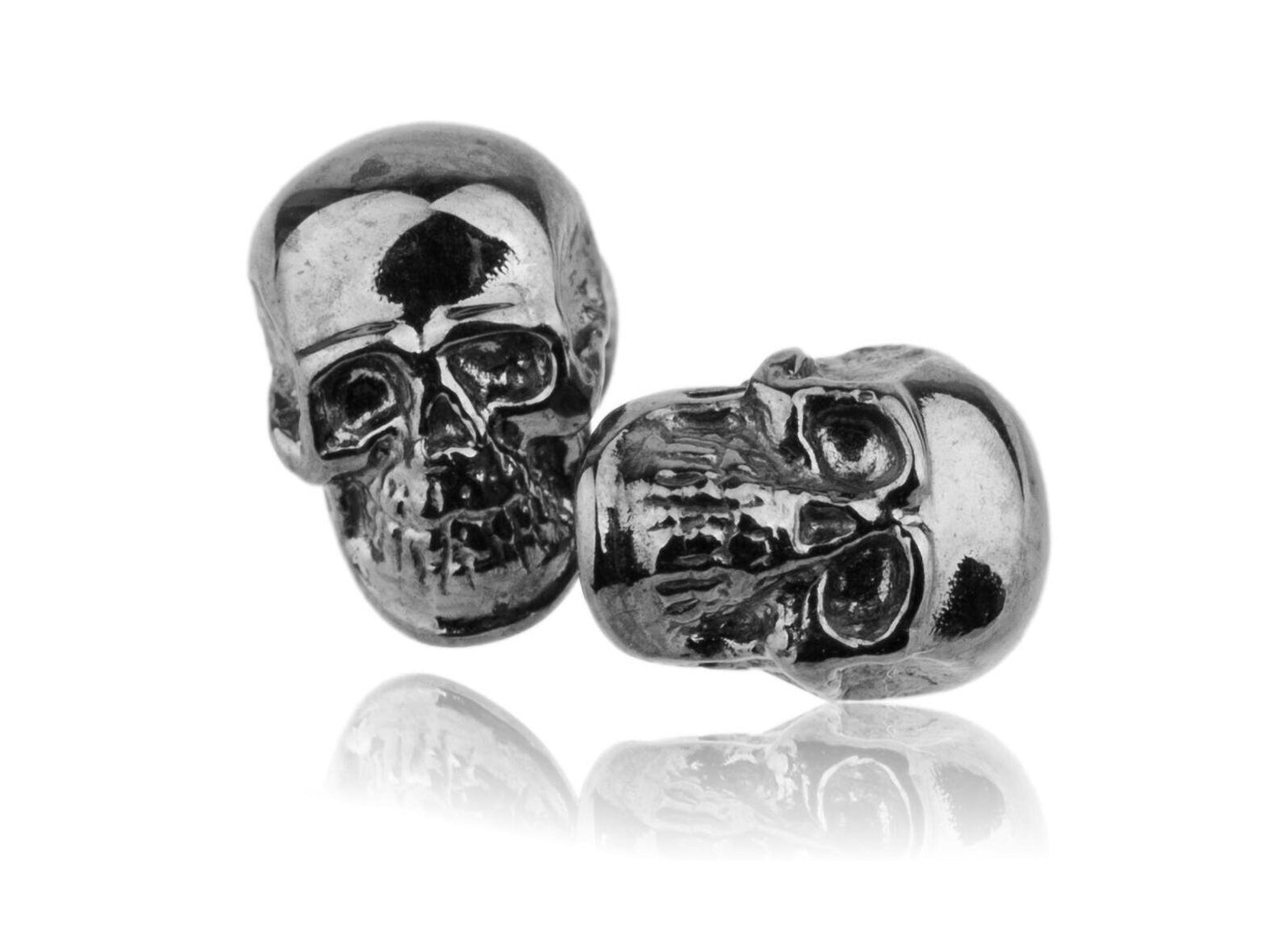 Skull earrings black rhodium plated sterling silver