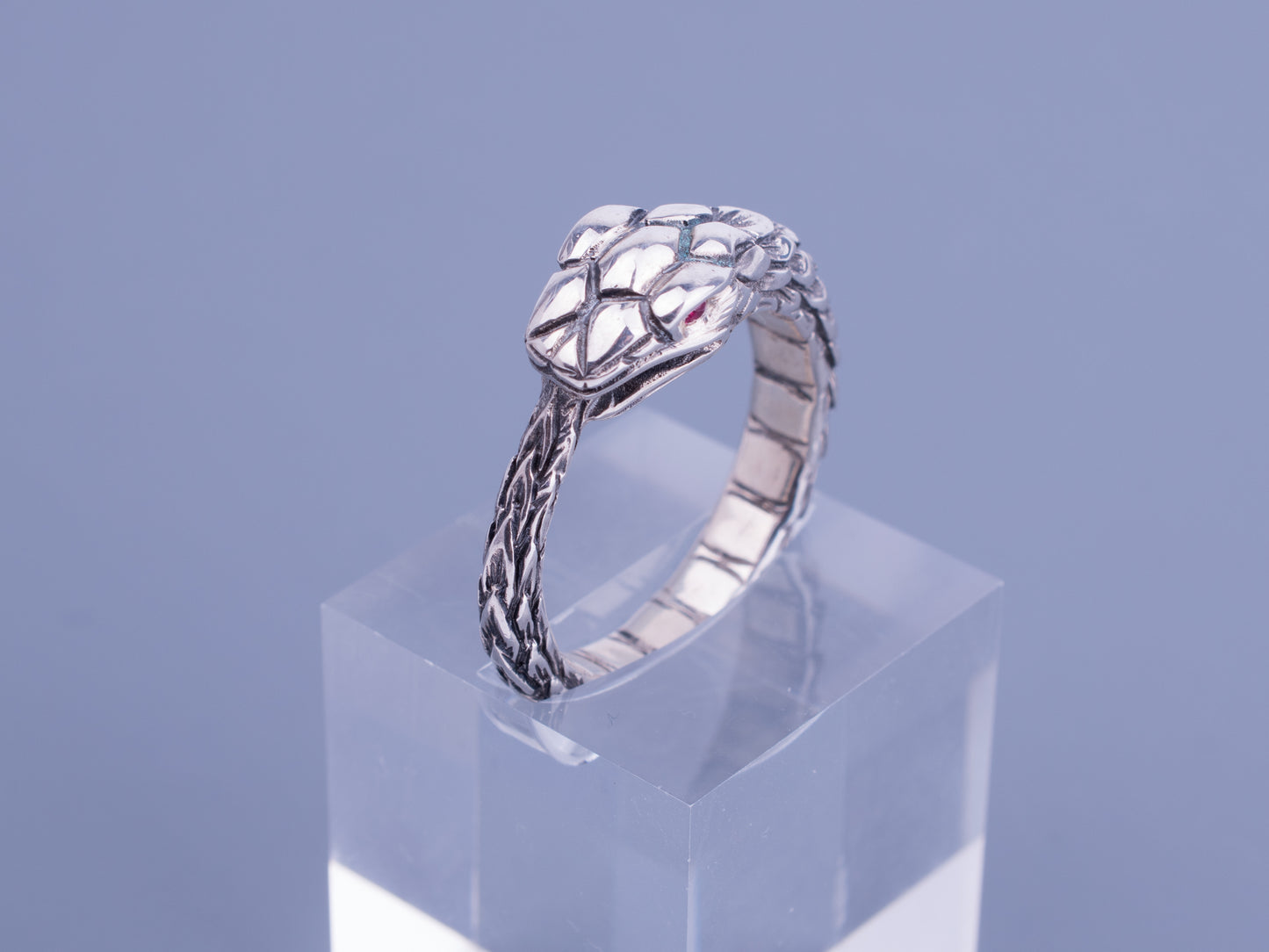 Wide statement ouroboros snake ring sterling silver