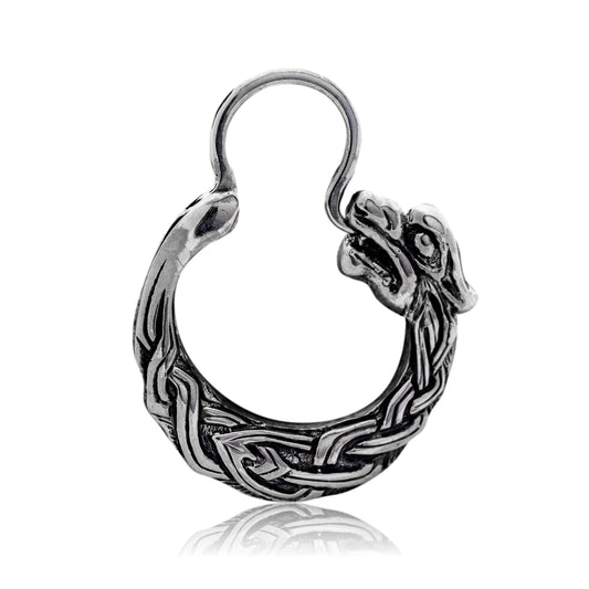 Mens earring Celtic Wolf Fenrir silver