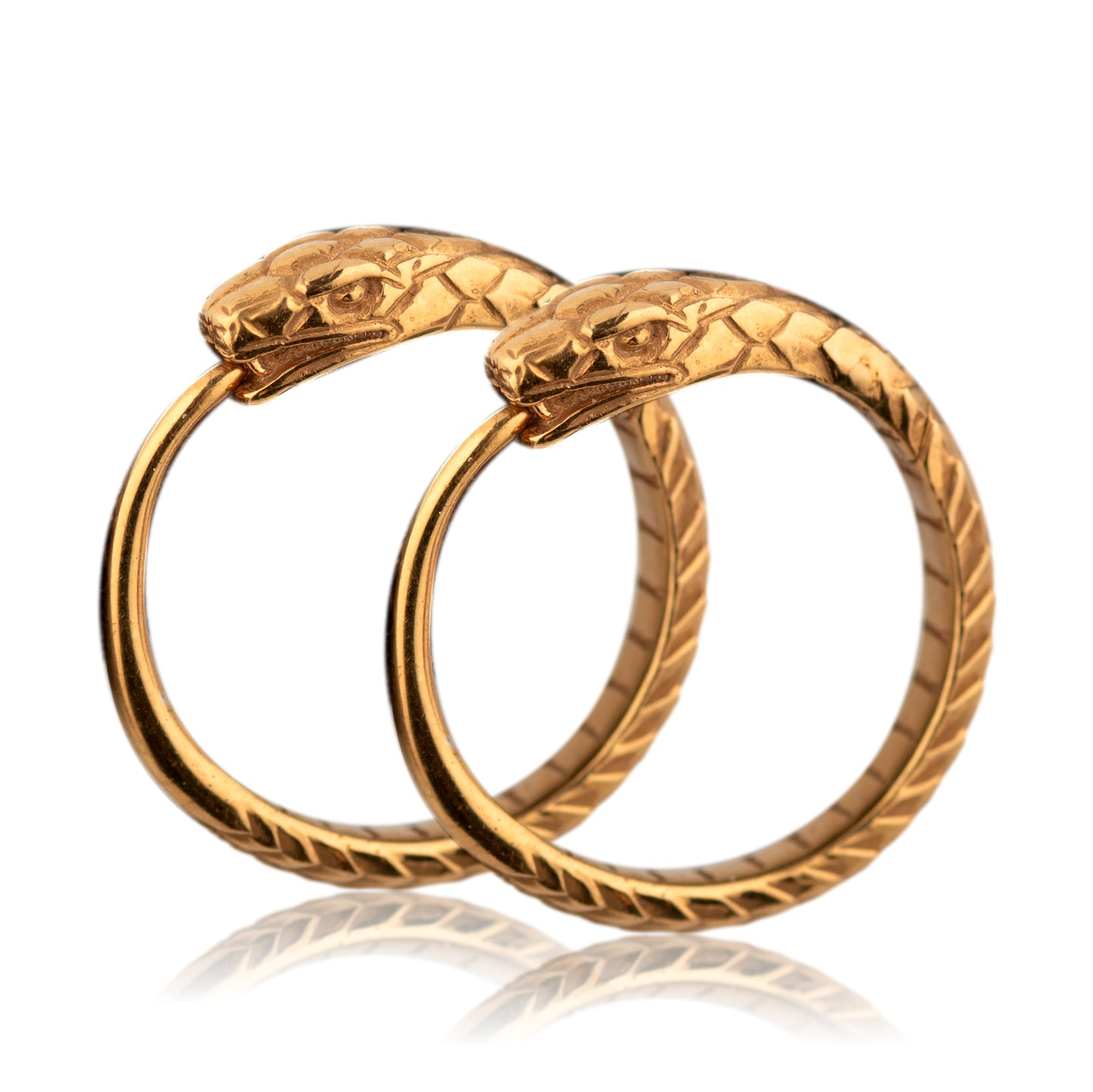 Snake earrings Ouroboros trendy hoop earrings gold plated silver