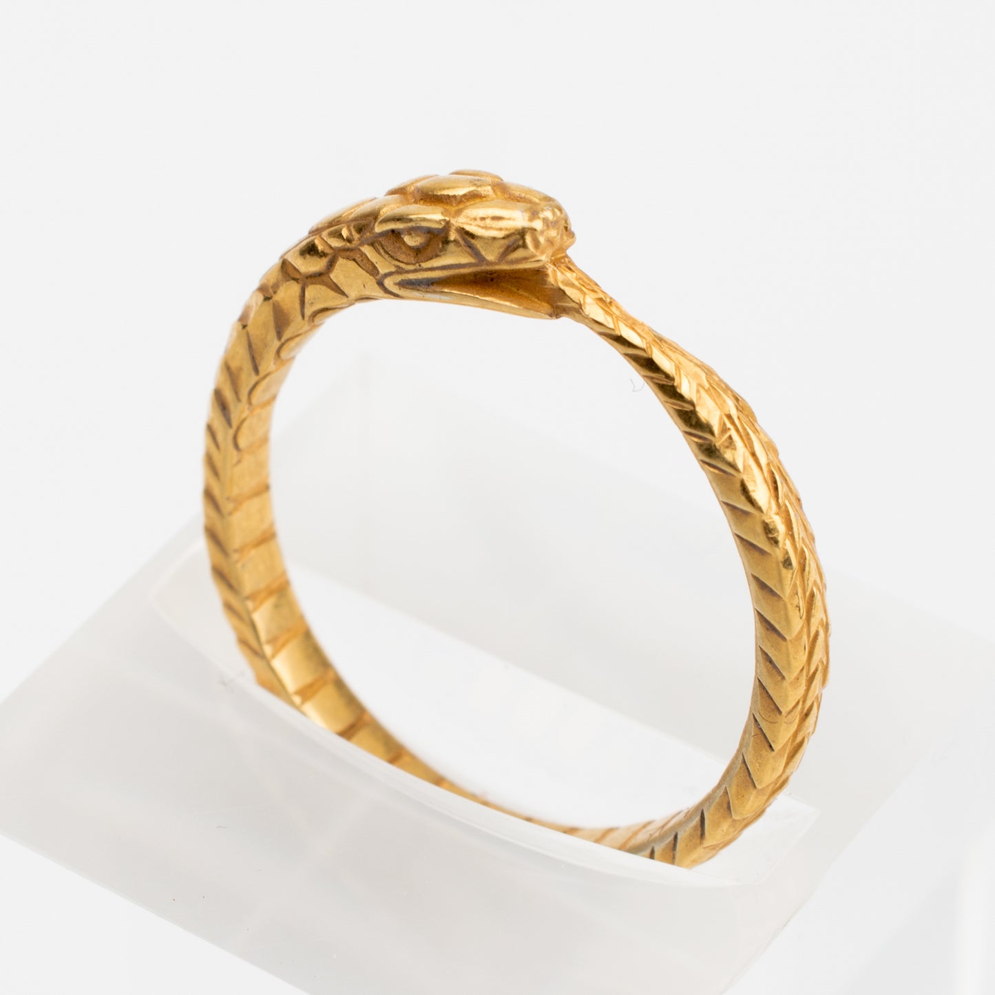 Snake ouroboros ring sterling silver plated gold RK001SPG