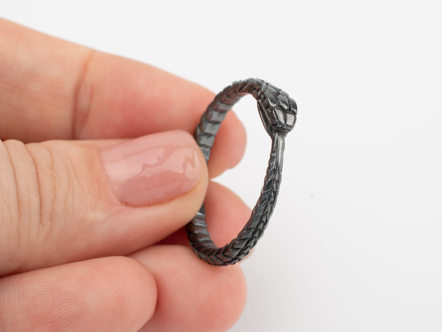 Black ring ouroboros sterling silver RK002SD