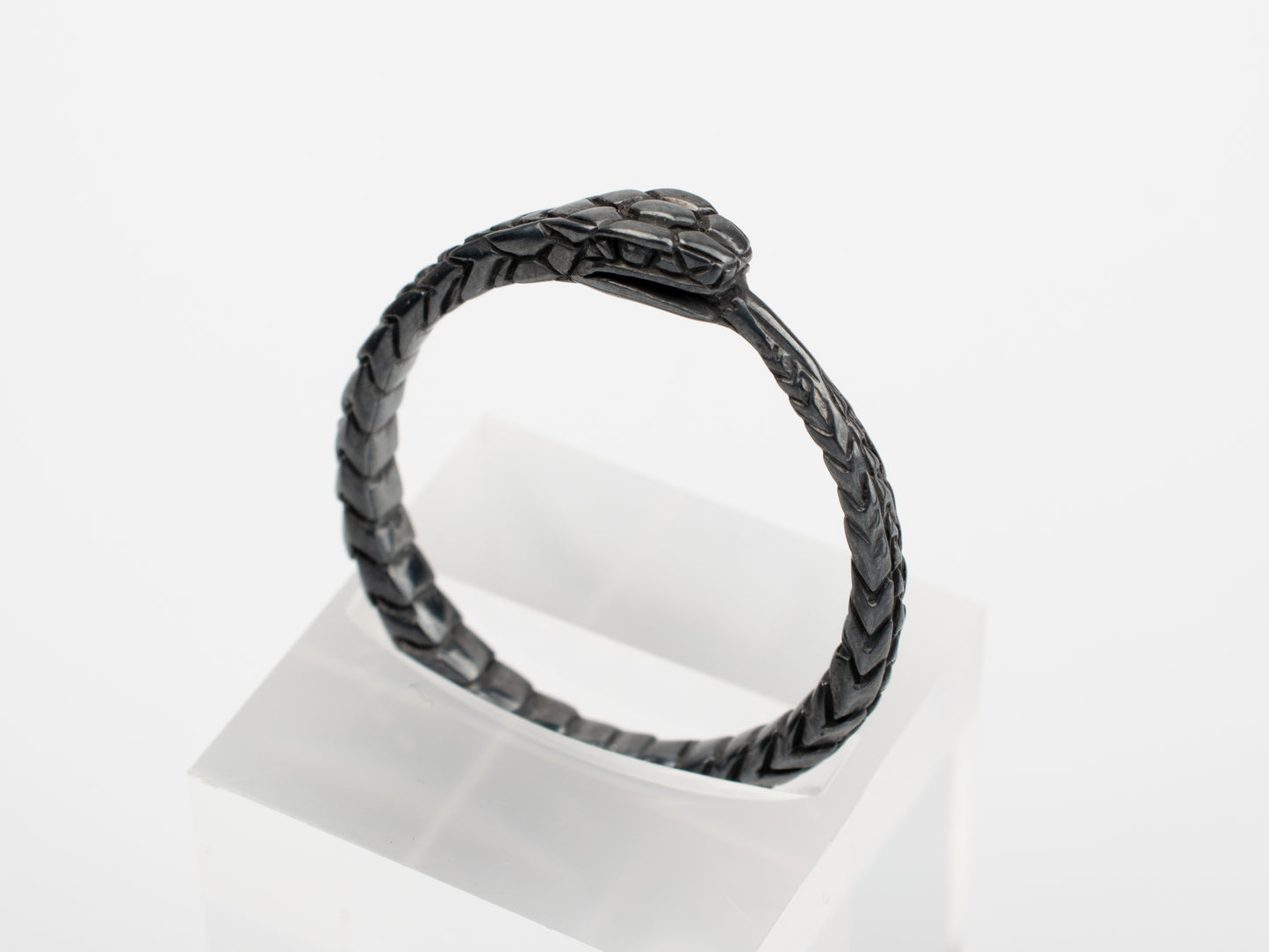 Black ring ouroboros sterling silver RK002SD