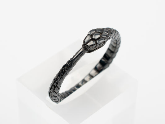 Black ring ouroboros sterling silver RK002SD