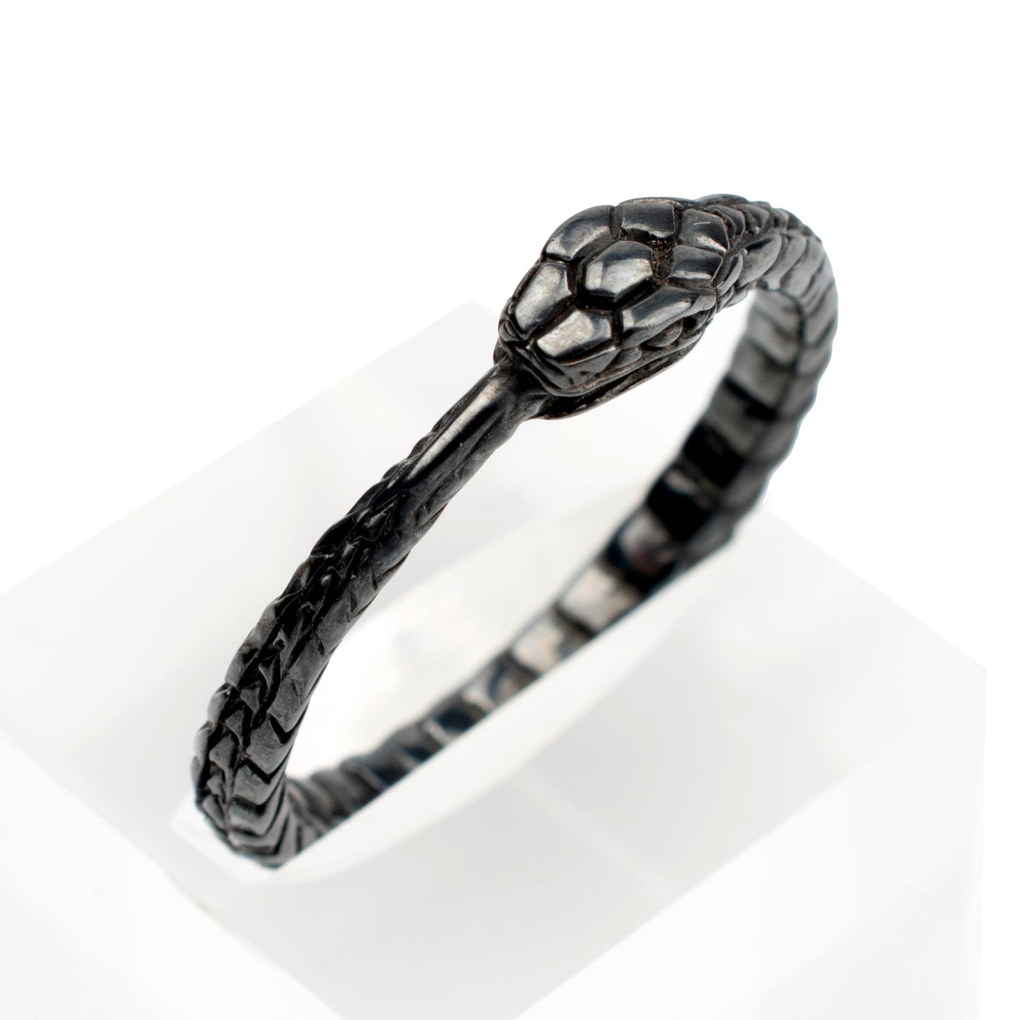 Black ouroboros ring sterling silver RK001SD