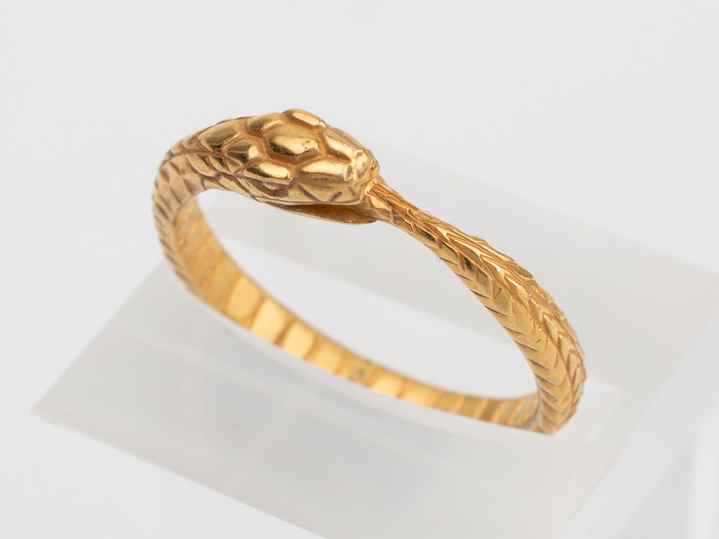 Snake ouroboros ring sterling silver plated gold RK001SPG