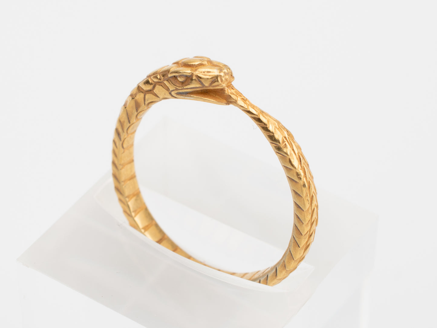 Snake ouroboros ring sterling silver plated gold RK001SPG