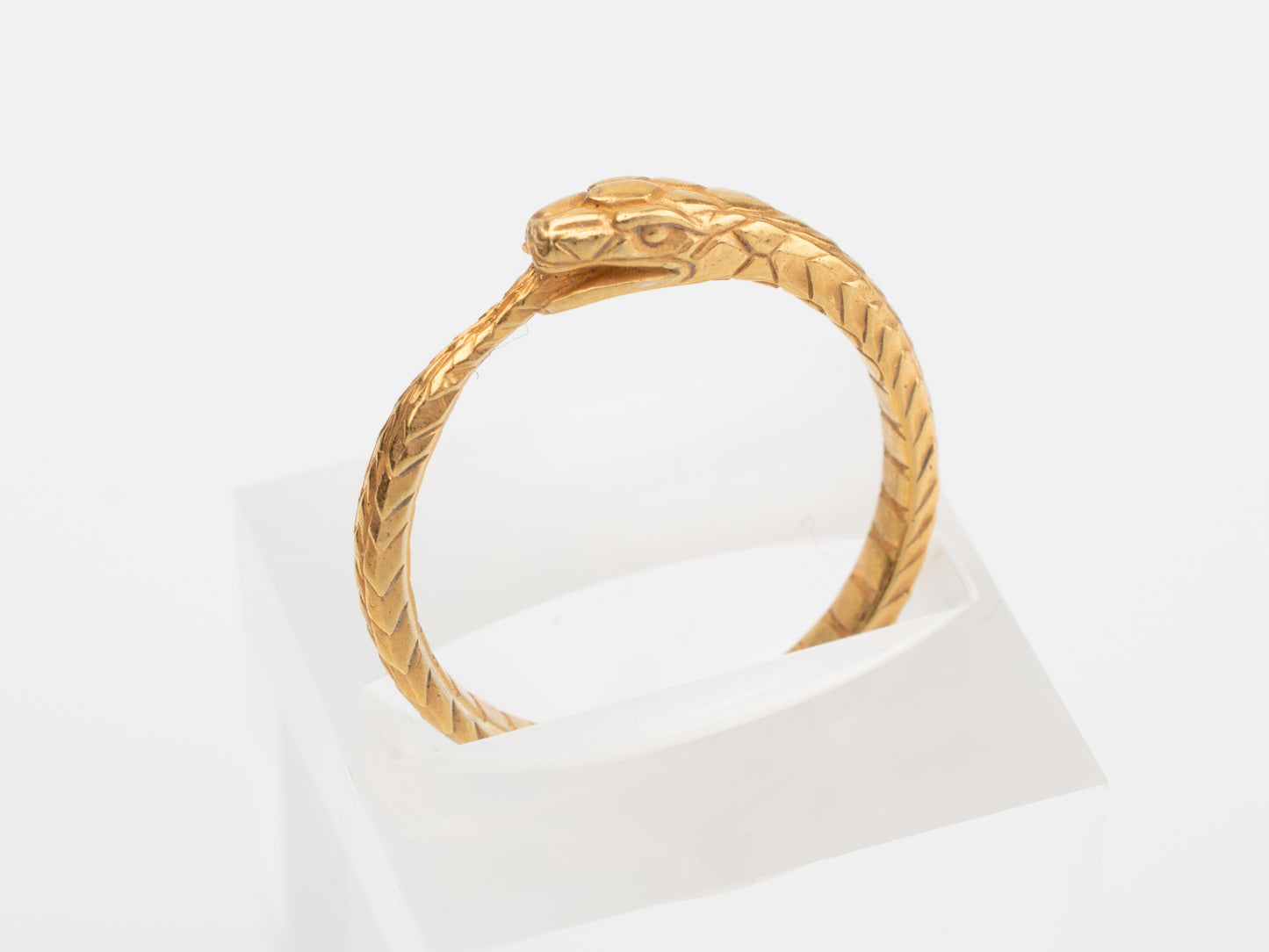 Snake ouroboros ring sterling silver plated gold RK001SPG