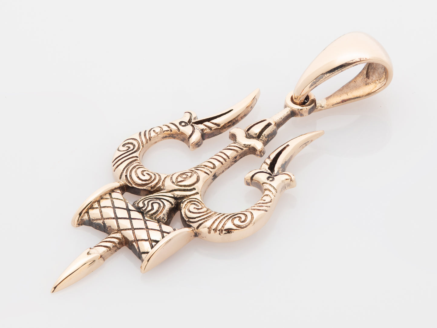 Trishul pendant brass handmade jewelry